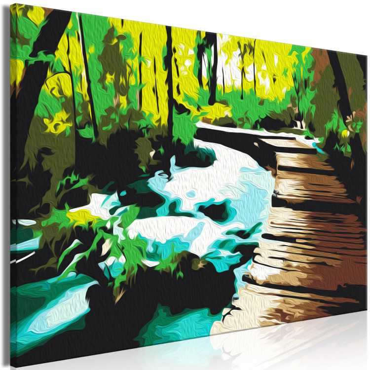Paint by number Forest Footbridge - Wooden Road Among the Stream and Trees 149784 additionalImage 4