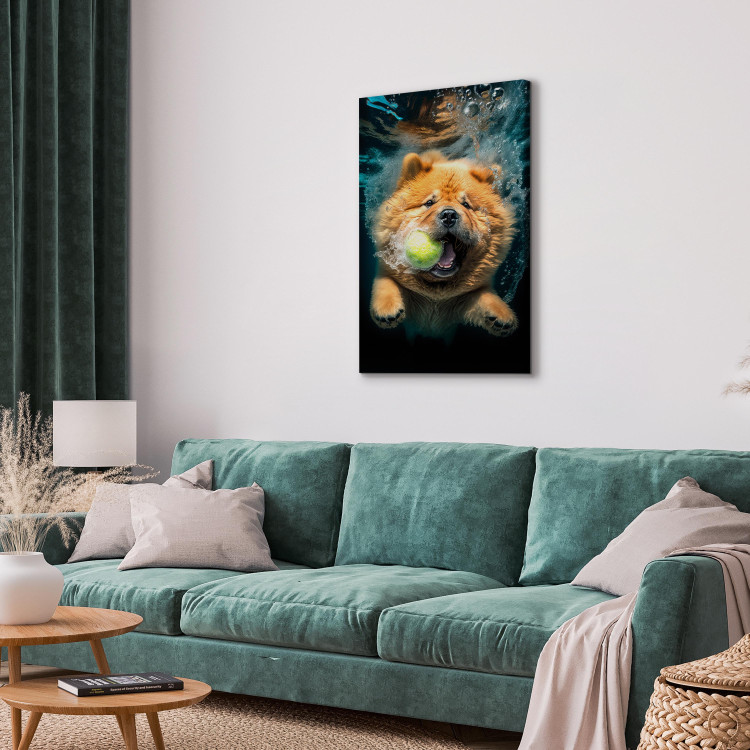 Canvas AI Dog Chow Chow - Floating Animal With a Ball in Its Mouth - Vertical 150184 additionalImage 10