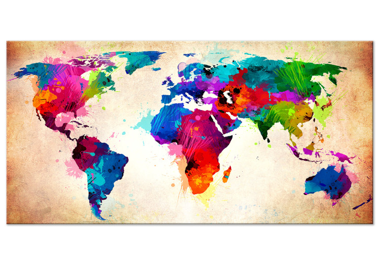 Large canvas print Painted World Map II [Large Format] 150784