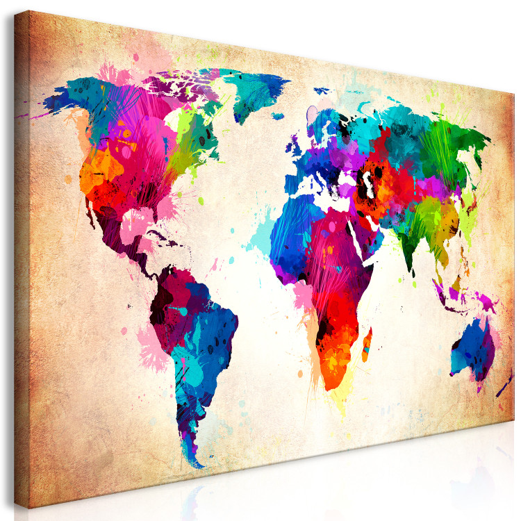 Large canvas print Painted World Map II [Large Format] 150784 additionalImage 3