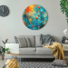 Round Canvas Bird Gathering - Colorful Birds on a Multicolored Abstract Background 151584 additionalThumb 2