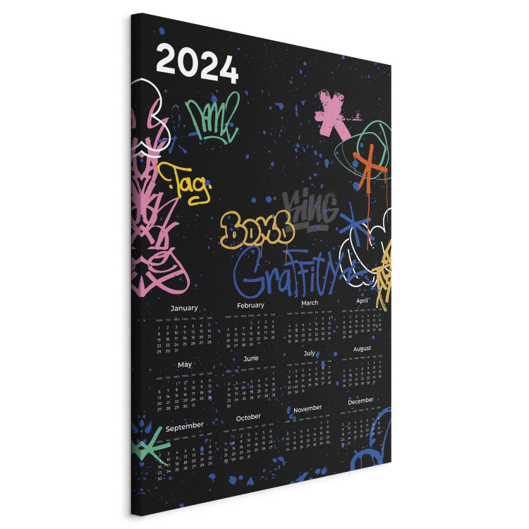Canvas Print Calendar 2024 - Months Covered With Street Art Style Drawings 151884 additionalImage 2