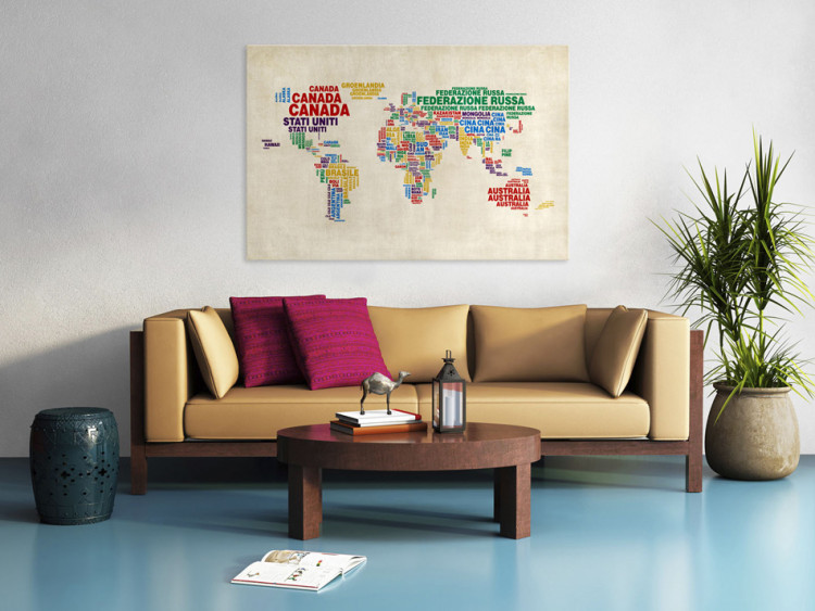 Canvas Print Italian names of countries in vivid colors 55384 additionalImage 3