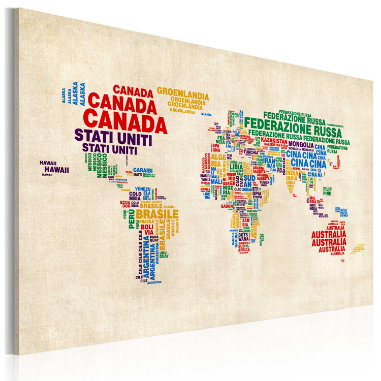 Canvas Print Italian names of countries in vivid colors 55384 additionalImage 2