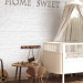 Photo Wallpaper Home Sweet Home - Beige Text with Shadow and Reflection on White Brick 60884 additionalThumb 2