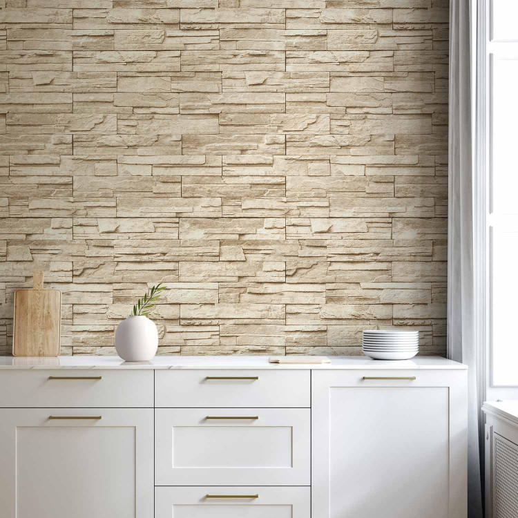 Photo Wallpaper Beige Elegance - Classic Background with Light Stone Texture Design 60984 additionalImage 6