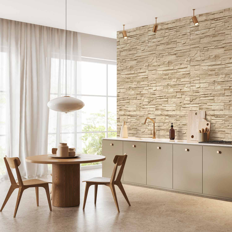 Photo Wallpaper Beige Elegance - Classic Background with Light Stone Texture Design 60984 additionalImage 7