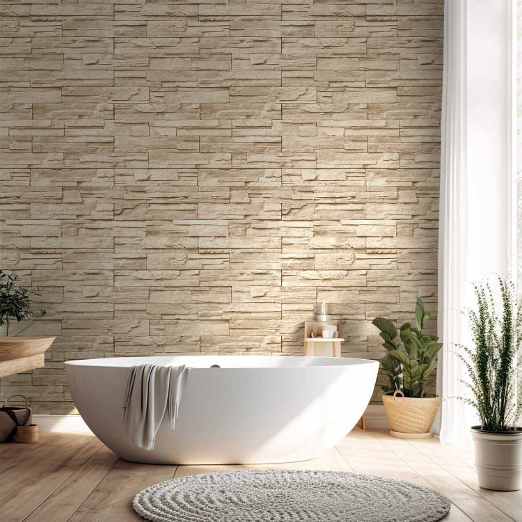 Photo Wallpaper Beige Elegance - Classic Background with Light Stone Texture Design 60984 additionalImage 8