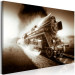 Canvas Art Print Train in the Whirlwind of Speed (1-part) - Vehicle in Sepia and Smoke 116394 additionalThumb 2