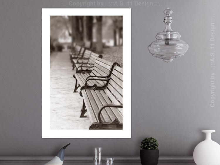 Poster Park Benches - autumnal scene straight from a park stroll in Paris 116694 additionalImage 2