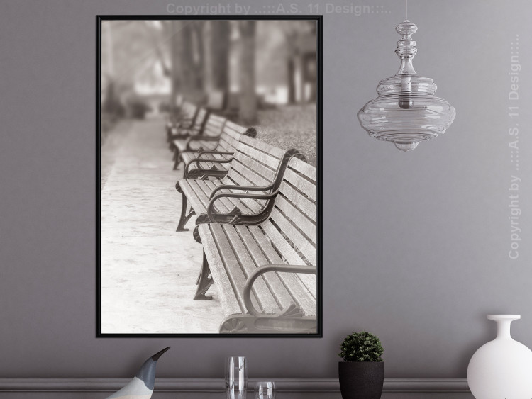 Poster Park Benches - autumnal scene straight from a park stroll in Paris 116694 additionalImage 3