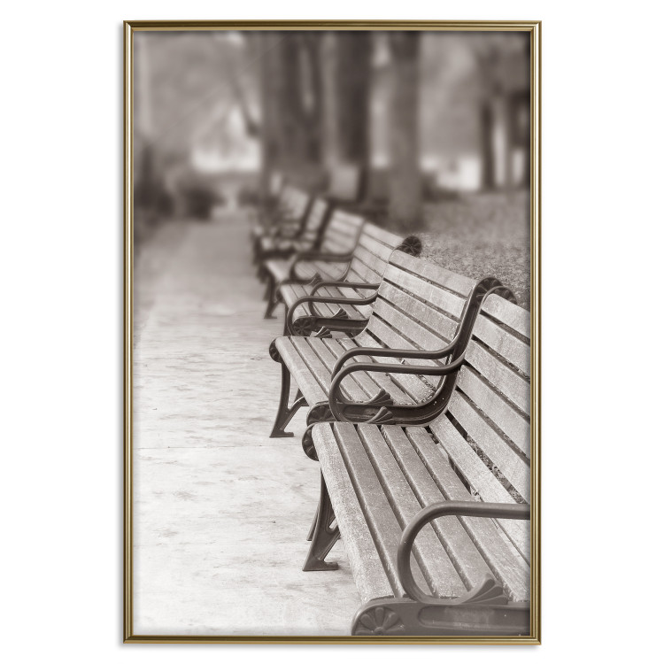 Poster Park Benches - autumnal scene straight from a park stroll in Paris 116694 additionalImage 16