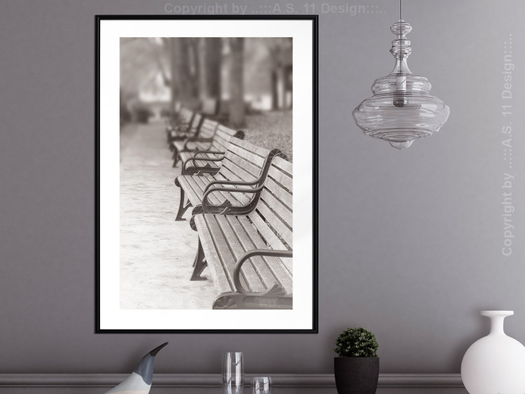 Poster Park Benches - autumnal scene straight from a park stroll in Paris 116694 additionalImage 4