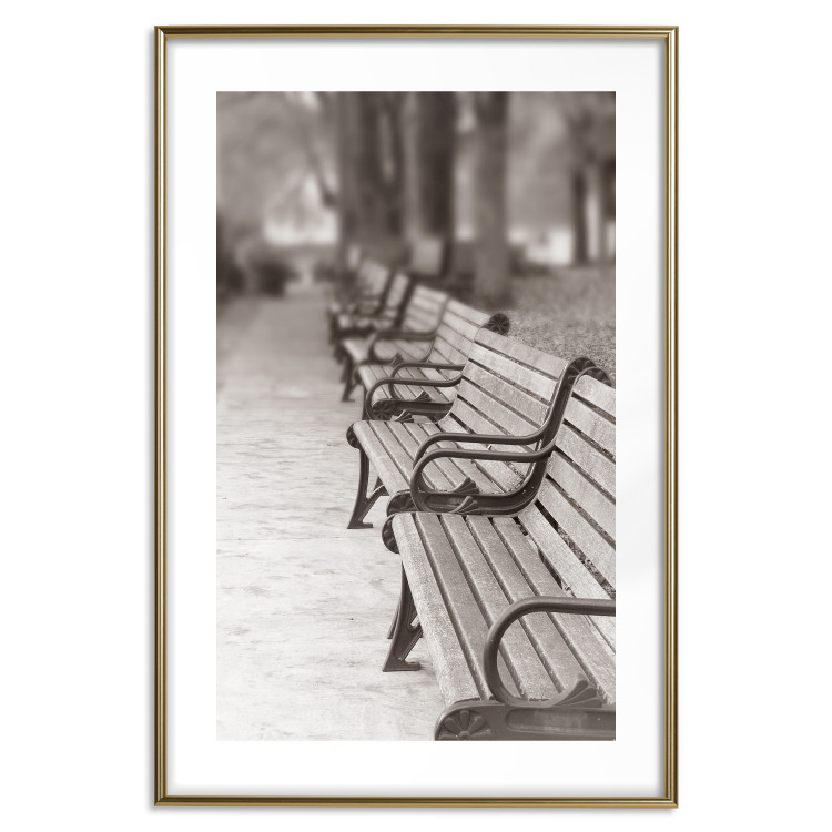 Poster Park Benches - autumnal scene straight from a park stroll in Paris 116694 additionalImage 14
