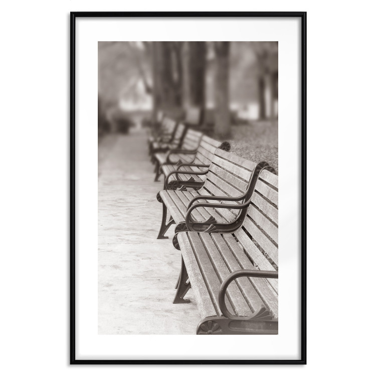 Poster Park Benches - autumnal scene straight from a park stroll in Paris 116694 additionalImage 15