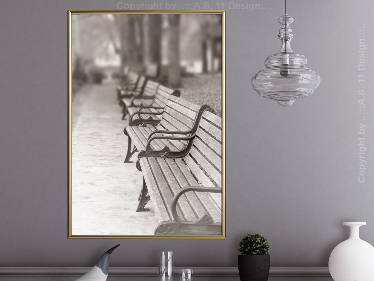 Poster Park Benches - autumnal scene straight from a park stroll in Paris 116694 additionalImage 5