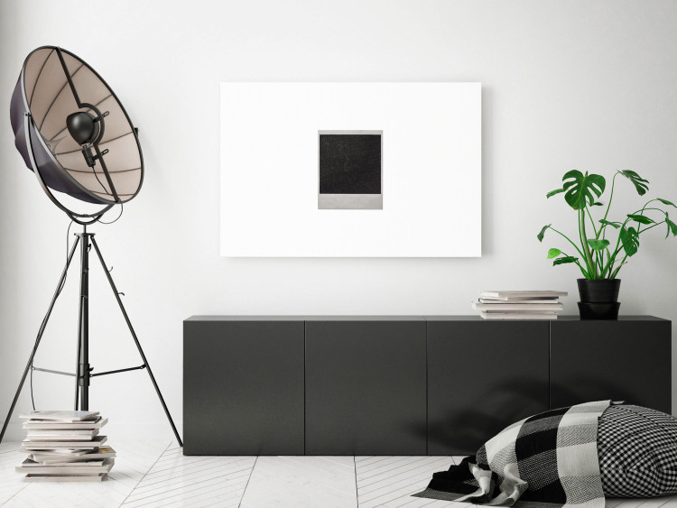 Canvas Art Print Retro polaroid - black photo with polaroid on a white background in Street Art style, ideal for a teenager room 117394 additionalImage 3