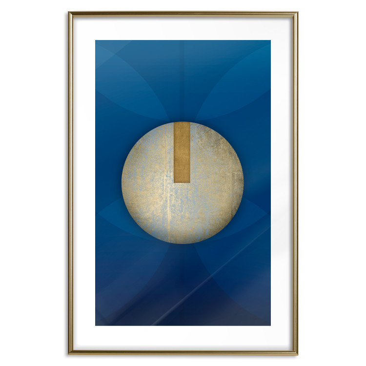 Wall Poster Indigo Abstraction - geometric composition in navy with a golden circle 117594 additionalImage 14