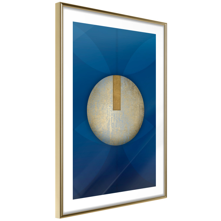 Wall Poster Indigo Abstraction - geometric composition in navy with a golden circle 117594 additionalImage 6