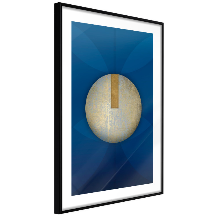 Wall Poster Indigo Abstraction - geometric composition in navy with a golden circle 117594 additionalImage 11