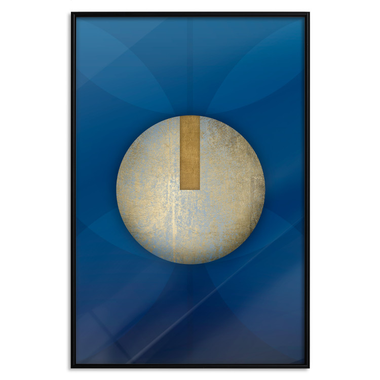 Wall Poster Indigo Abstraction - geometric composition in navy with a golden circle 117594 additionalImage 18