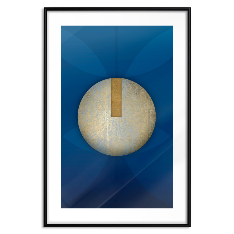 Wall Poster Indigo Abstraction - geometric composition in navy with a golden circle 117594 additionalImage 15