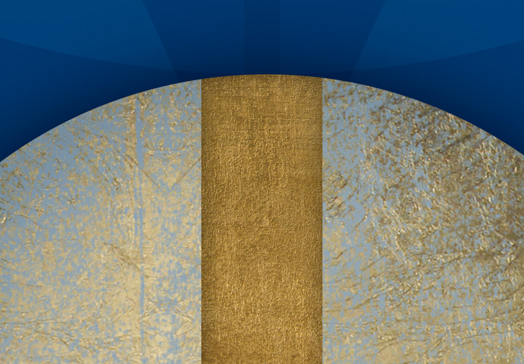 Wall Poster Indigo Abstraction - geometric composition in navy with a golden circle 117594 additionalImage 9