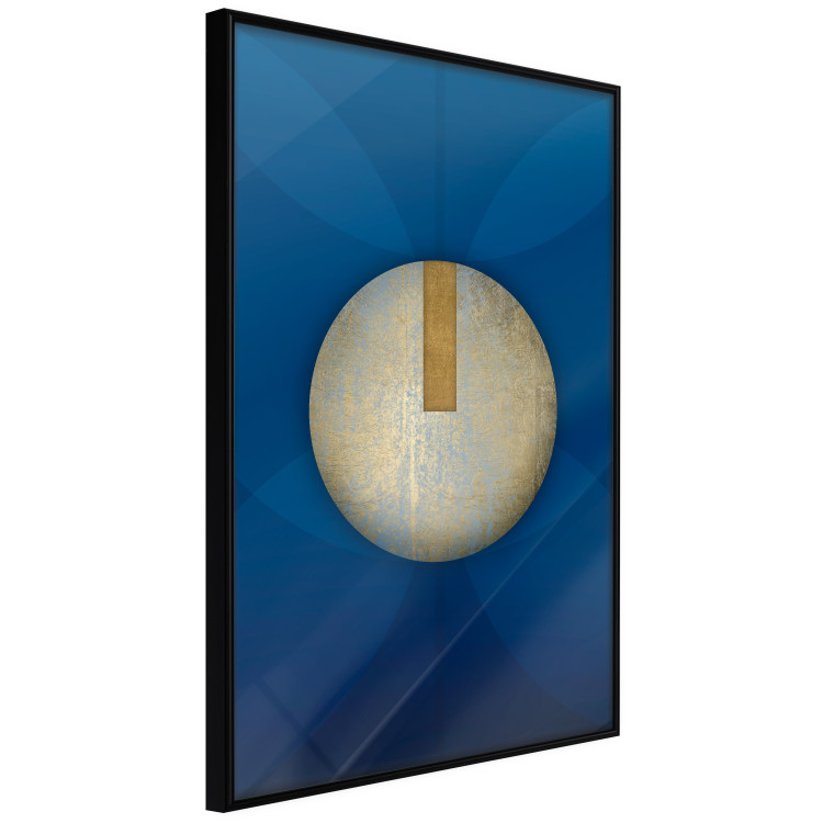 Wall Poster Indigo Abstraction - geometric composition in navy with a golden circle 117594 additionalImage 10