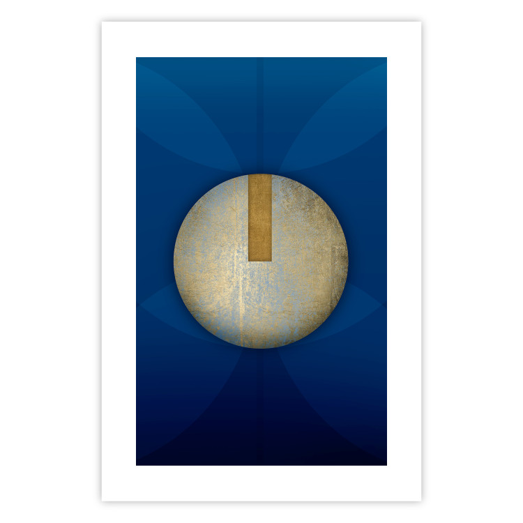 Wall Poster Indigo Abstraction - geometric composition in navy with a golden circle 117594 additionalImage 19