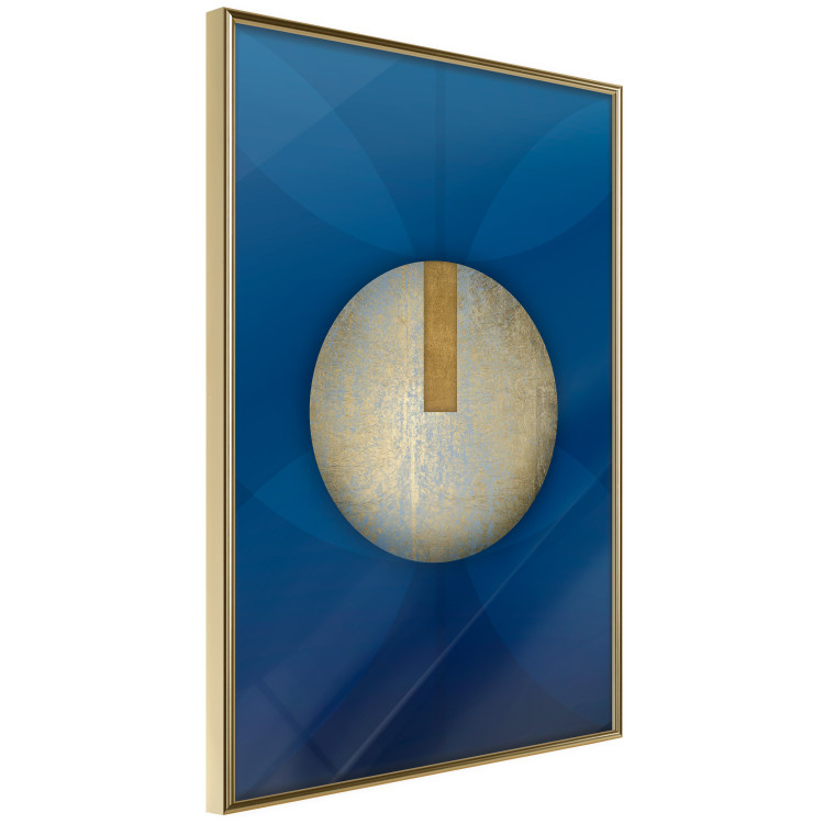 Wall Poster Indigo Abstraction - geometric composition in navy with a golden circle 117594 additionalImage 12