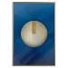 Wall Poster Indigo Abstraction - geometric composition in navy with a golden circle 117594 additionalThumb 16