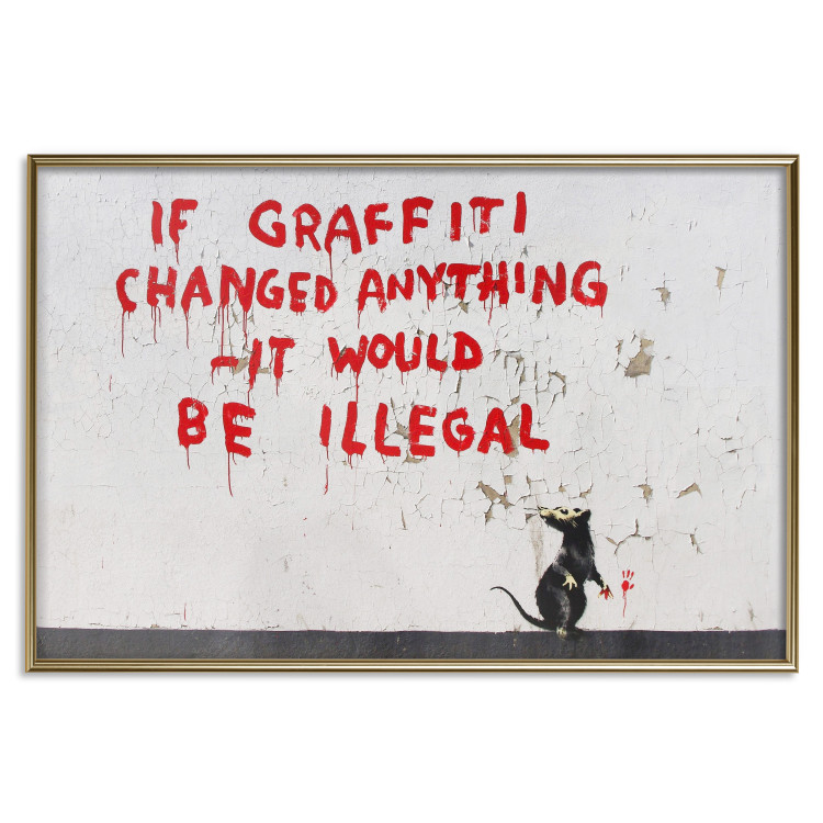 Poster Graffiti Quote - rat and red English texts in Banksy style 118694 additionalImage 20
