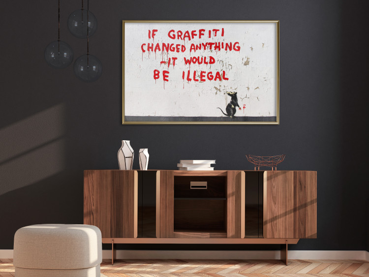 Poster Graffiti Quote - rat and red English texts in Banksy style 118694 additionalImage 7