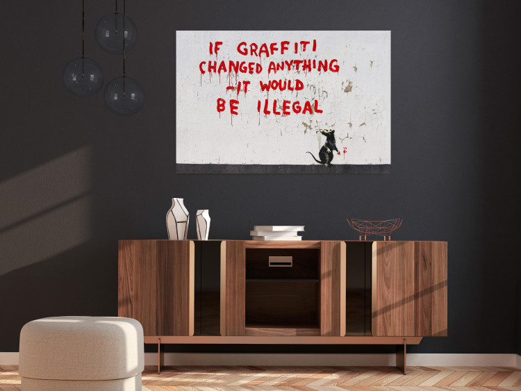 Poster Graffiti Quote - rat and red English texts in Banksy style 118694 additionalImage 17