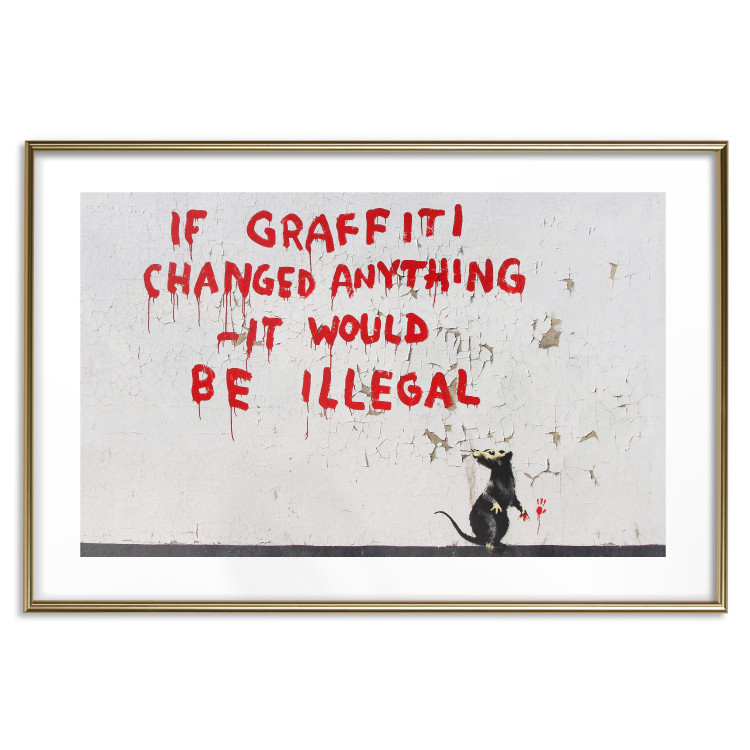 Poster Graffiti Quote - rat and red English texts in Banksy style 118694 additionalImage 16