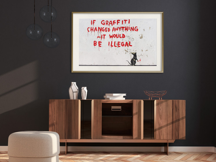 Poster Graffiti Quote - rat and red English texts in Banksy style 118694 additionalImage 21