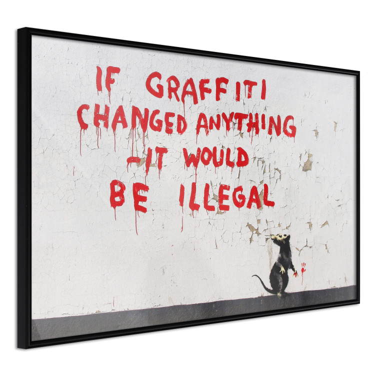 Poster Graffiti Quote - rat and red English texts in Banksy style 118694 additionalImage 10