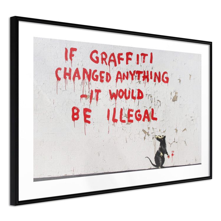 Poster Graffiti Quote - rat and red English texts in Banksy style 118694 additionalImage 11