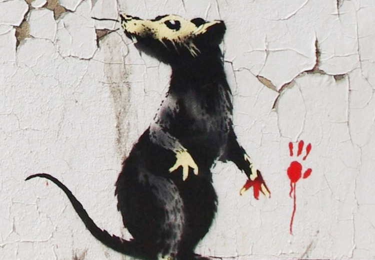 Poster Graffiti Quote - rat and red English texts in Banksy style 118694 additionalImage 10
