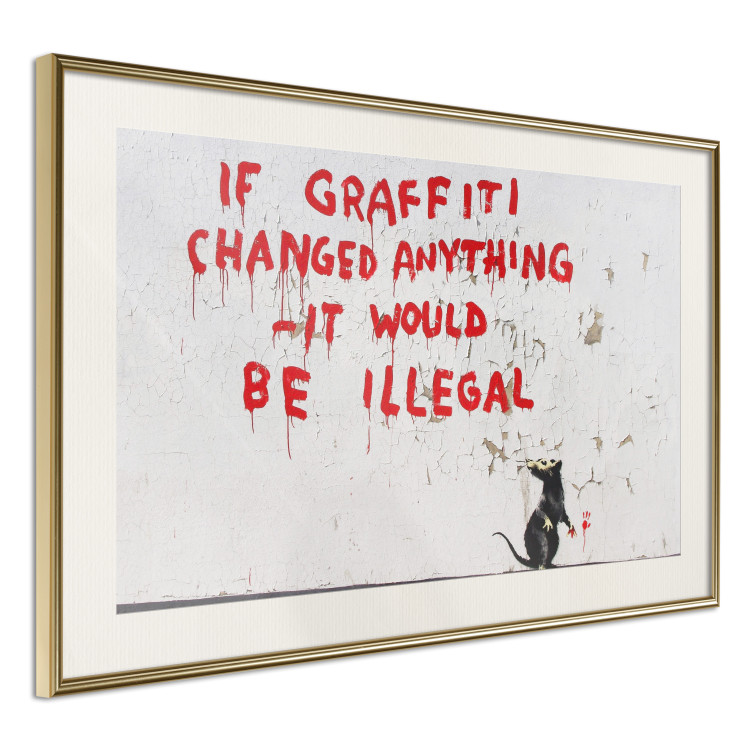 Poster Graffiti Quote - rat and red English texts in Banksy style 118694 additionalImage 2