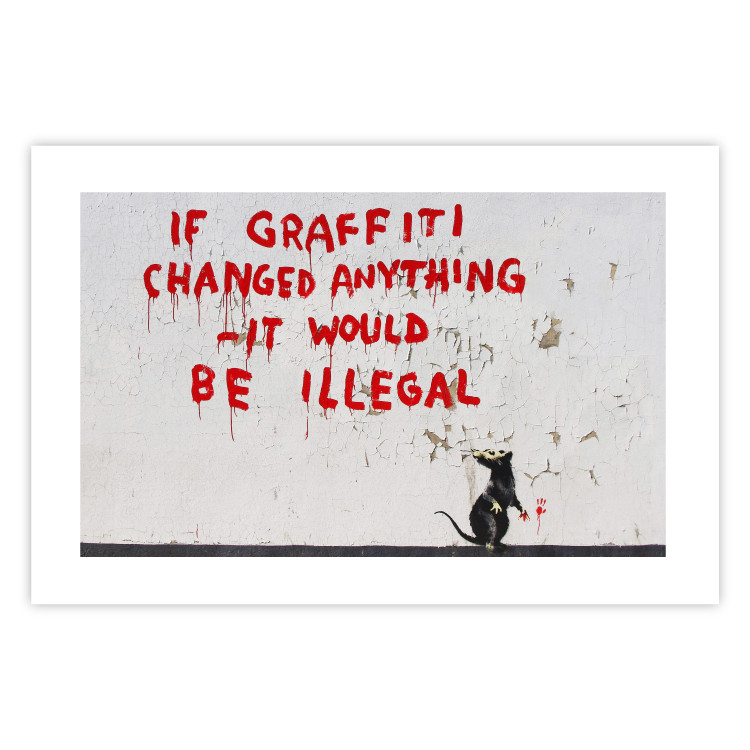 Poster Graffiti Quote - rat and red English texts in Banksy style 118694 additionalImage 25