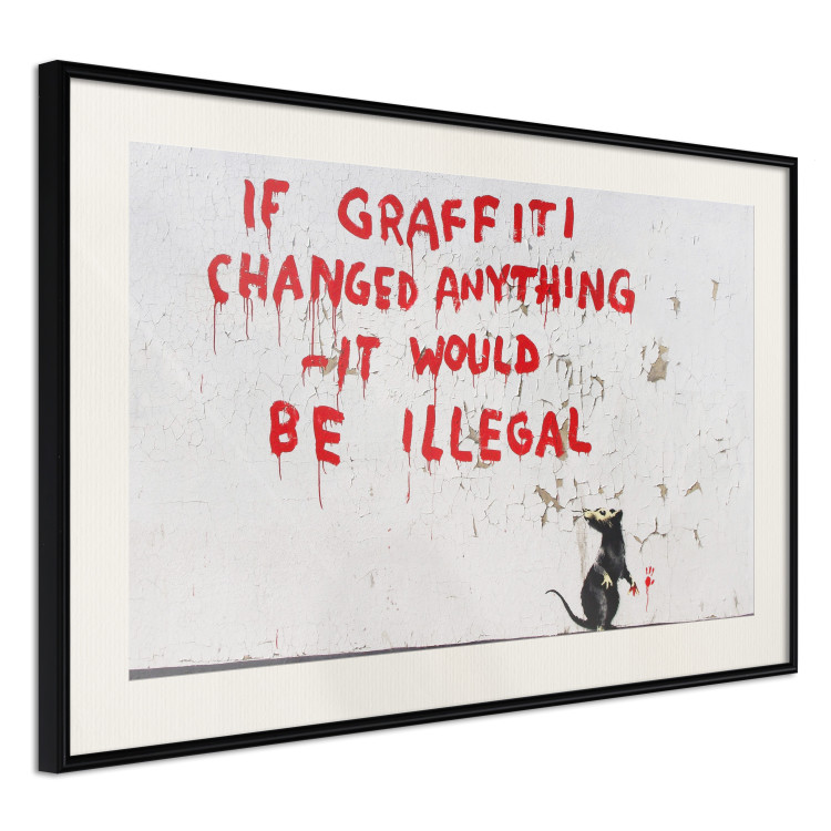 Poster Graffiti Quote - rat and red English texts in Banksy style 118694 additionalImage 3