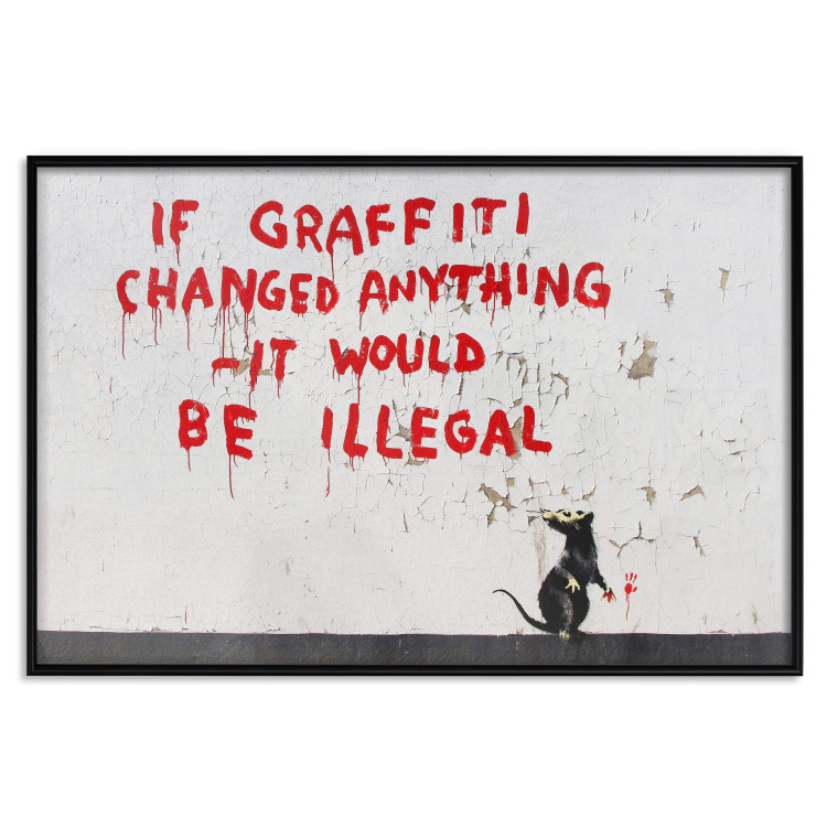 Poster Graffiti Quote - rat and red English texts in Banksy style 118694 additionalImage 18