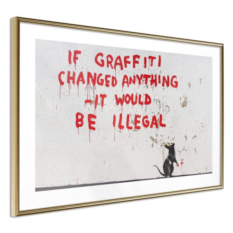 Poster Graffiti Quote - rat and red English texts in Banksy style 118694 additionalImage 6