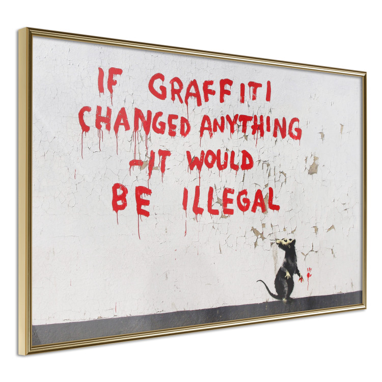 Poster Graffiti Quote - rat and red English texts in Banksy style 118694 additionalImage 12