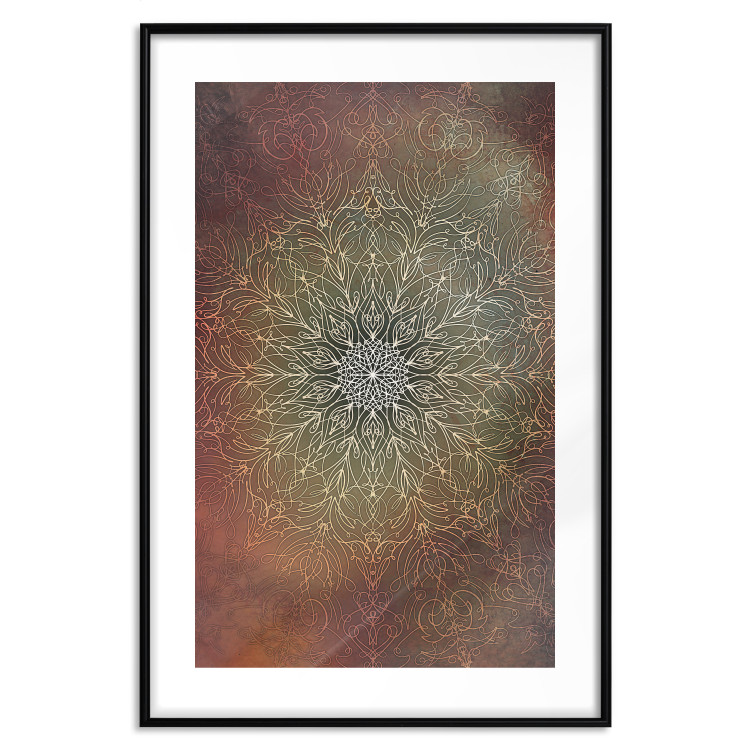Poster Oriental Wheel - composition with a Mandala in shades of gold in a zen style 118794 additionalImage 15