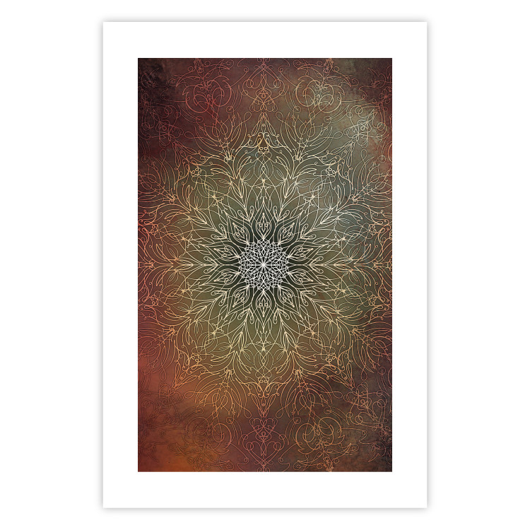 Poster Oriental Wheel - composition with a Mandala in shades of gold in a zen style 118794 additionalImage 19
