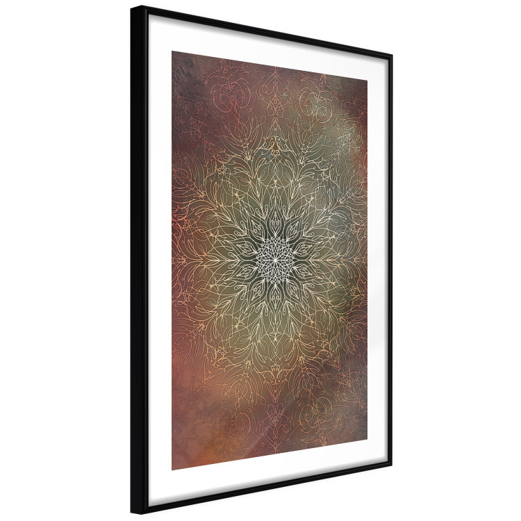 Poster Oriental Wheel - composition with a Mandala in shades of gold in a zen style 118794 additionalImage 3