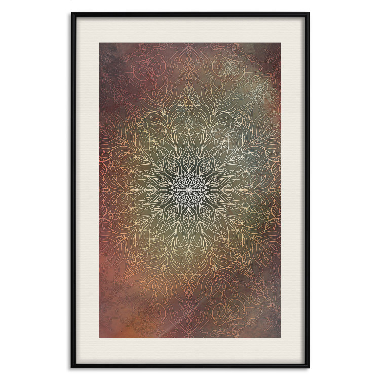 Poster Oriental Wheel - composition with a Mandala in shades of gold in a zen style 118794 additionalImage 18