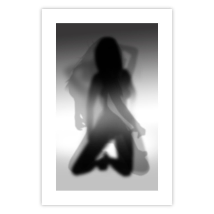 Poster Tempting Dance - black and white sensual composition with a woman's silhouette 121894 additionalImage 24